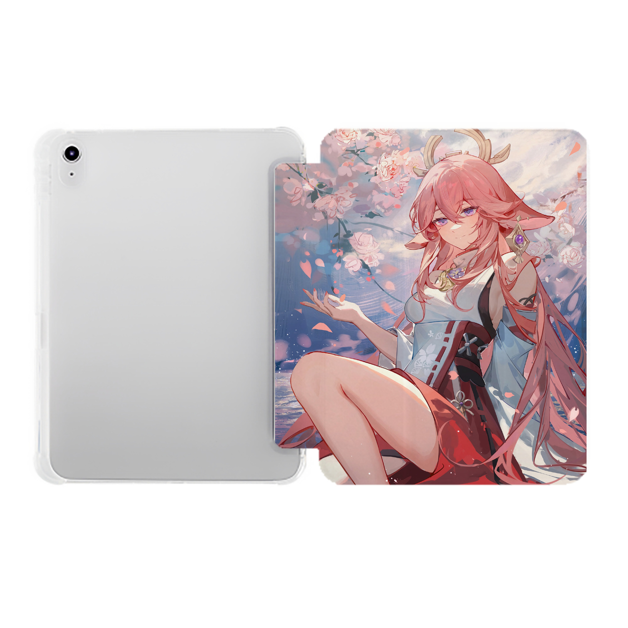 げんし神 genshin IPad ケース ペン収納付き 三つ折りスタンド PUレザー×シリコン 対応機種9.5/10.5/10.9インチ